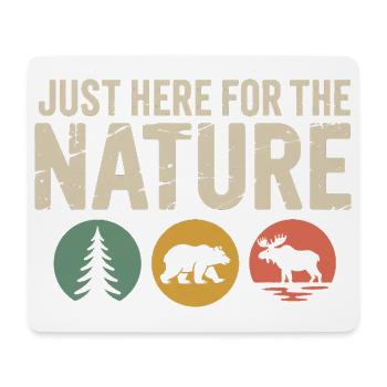 Icônes de la nature : silhouettes d’ours-arbres et orignaux - Tapis de souris (format paysage) - blanc - Devant