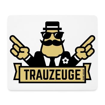 Trauzeuge Handzeichen (Polterabend / JGA / 2C) - Mousepad (Querformat) - Weiß - Vorne