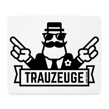 Trauzeuge Handzeichen (Polterabend / JGA / 1C) - Mousepad (Querformat) - Weiß - Vorne