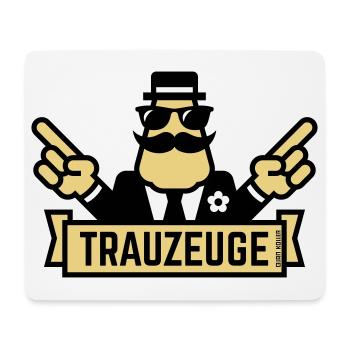 Trauzeuge Handzeichen (Polterabend / JGA / 3C) - Mousepad (Querformat) - Weiß - Vorne