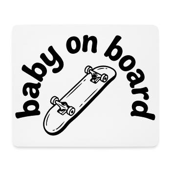 Bébé skateboard - Tapis de souris (format paysage) - blanc - Devant