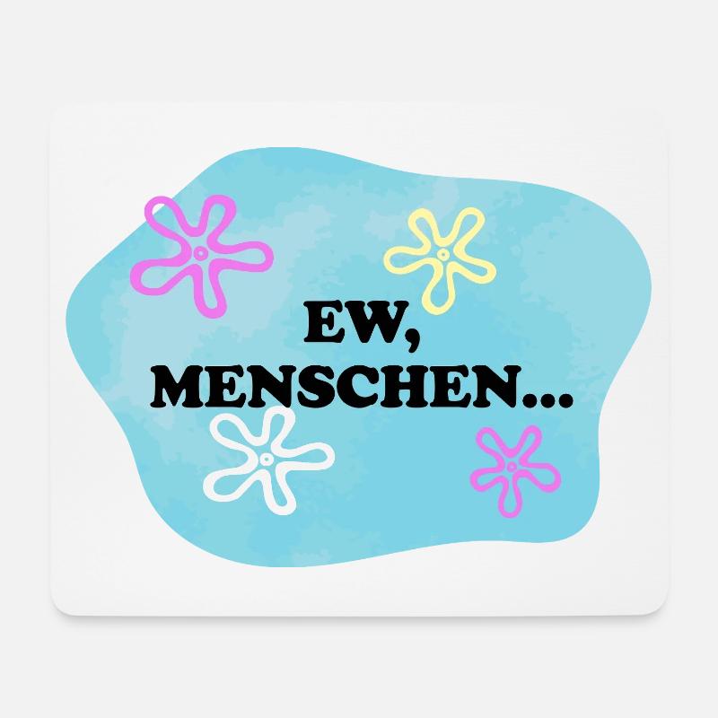Ew, Menschen | Sarkastisches Retro Meme - Mousepad (Querformat) - Weiß