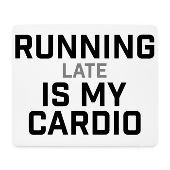 Courir en retard, c’est mon cardio qui le dit - Tapis de souris (format paysage) - blanc - Devant