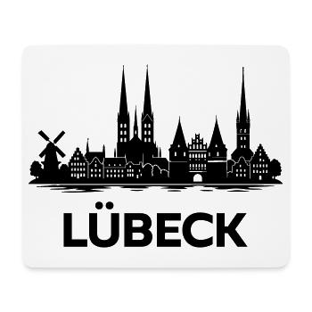 Lübeck Skyline - Mousepad (Querformat) - Weiß - Vorne