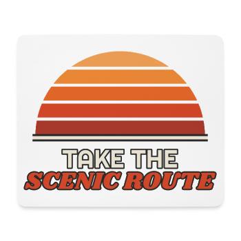 Take the Scenic Route – Retro Sonnenuntergang - Mousepad (Querformat) - Weiß - Vorne
