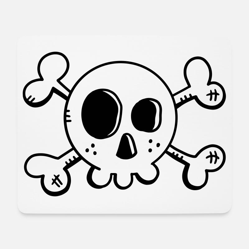 Comic Skull - Skull - Pirate - Skull - Mouse Pad (horizontal) - white