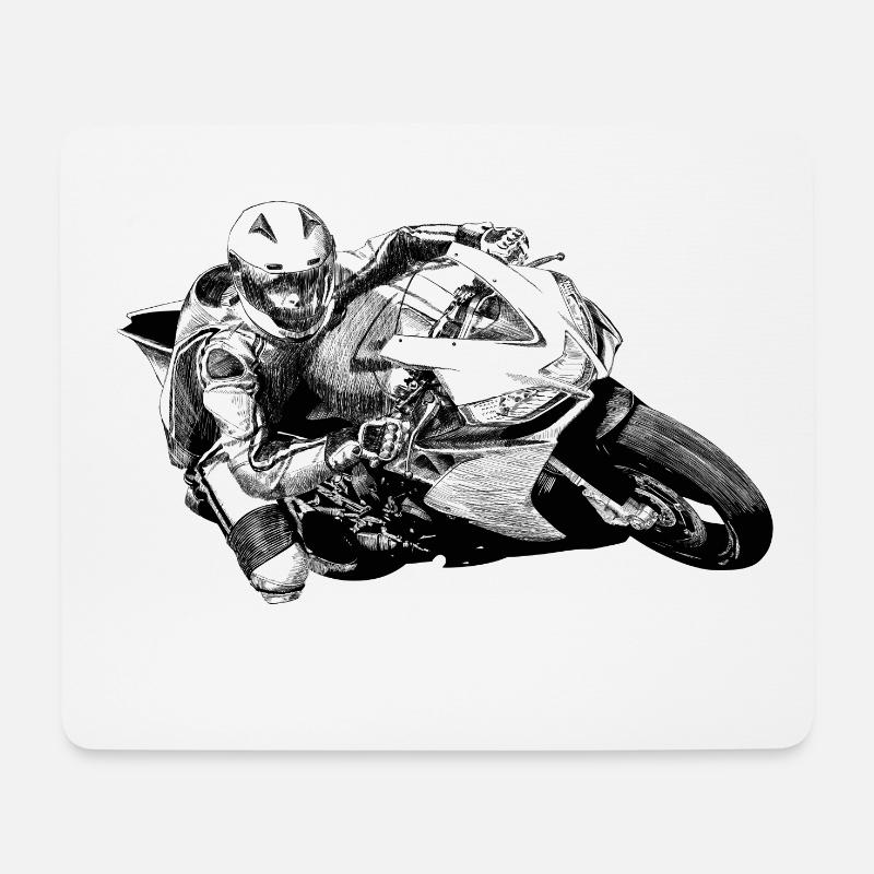 Motorrad - Mousepad (Querformat) - Weiß