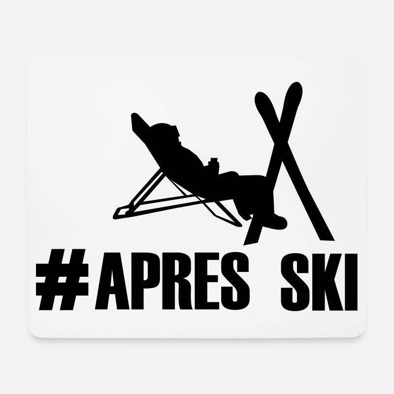 Ski, ski, skiing, après ski, freeski, winter - Mouse Pad (horizontal) - white