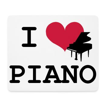I Love Piano - Mouse Pad (horizontal) - white - Front