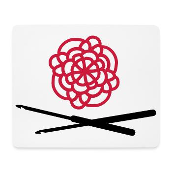 crochet - Tapis de souris (format paysage) - blanc - Devant