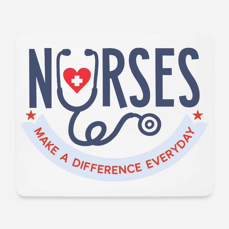 Krankenschwestern machen jeden Tag einen Unterschied T-Shirt - Mousepad (Querformat) - Weiß