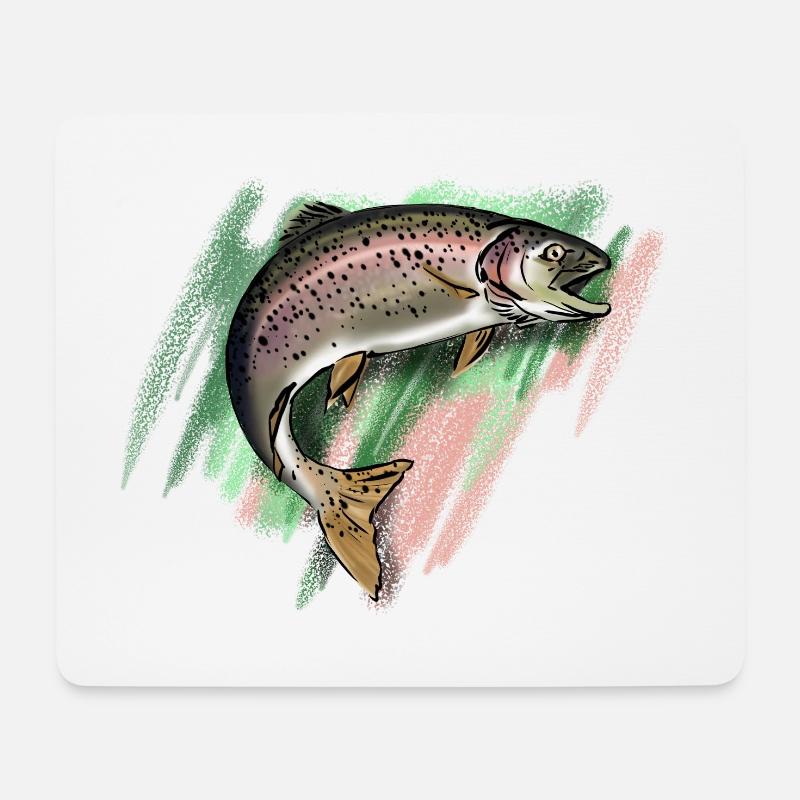 Forelle - Mousepad (Querformat) - Weiß