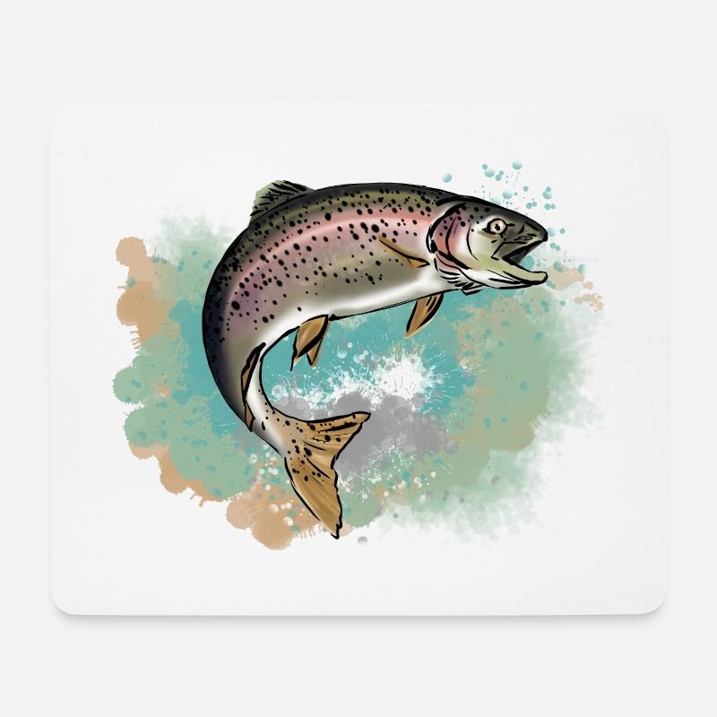 Forelle - Mousepad (Querformat) - Weiß