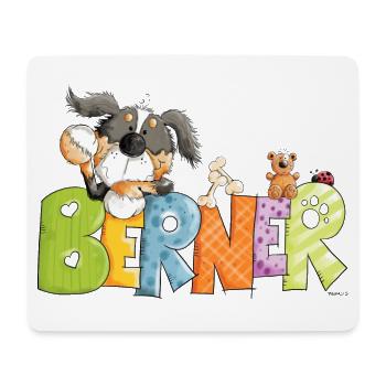 Happy Bernese Mountain Dog - Mouse Pad (horizontal) - white - Front