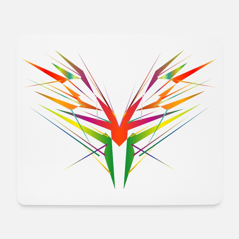 farbenfrohe abstrakte Flügel Form - Mousepad (Querformat) - Weiß
