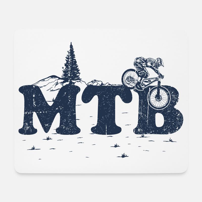 MTB Trail Silhouette - Mouse Pad (horizontal) - white