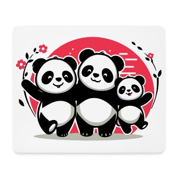 Pandas Family - 1 Elternteil 2 Kinder - Mousepad (Querformat) - Weiß - Vorne