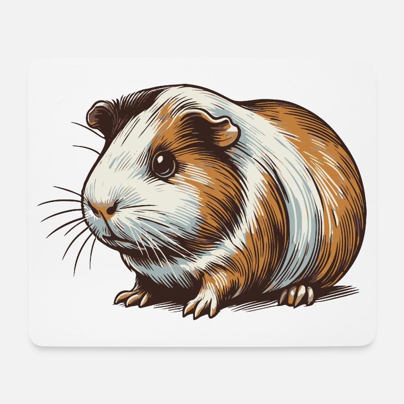 Guinea pig - Mouse Pad (horizontal) - white