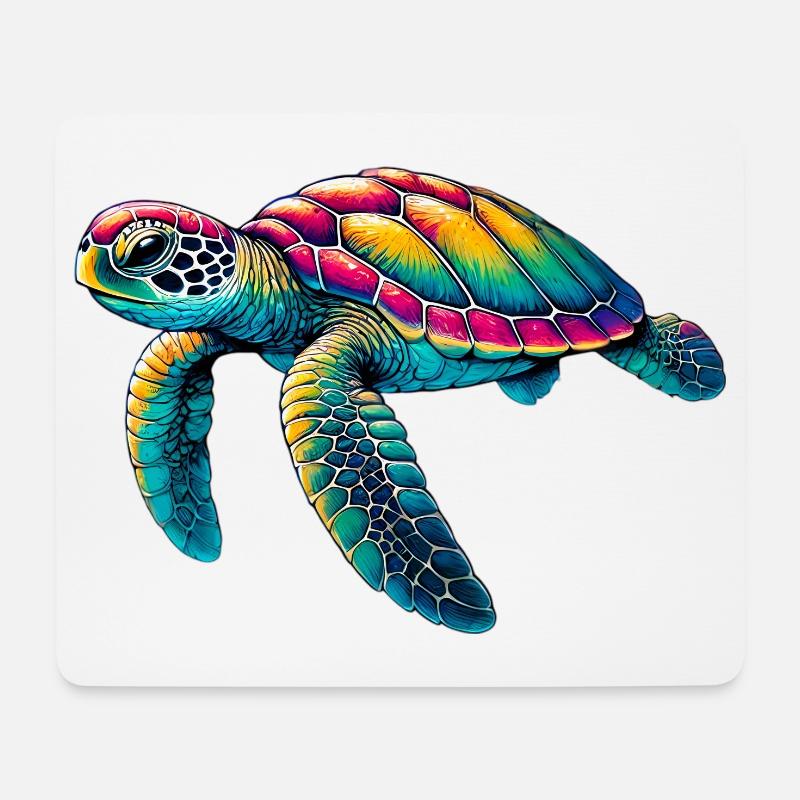 Schildkröte - Mousepad (Querformat) - Weiß