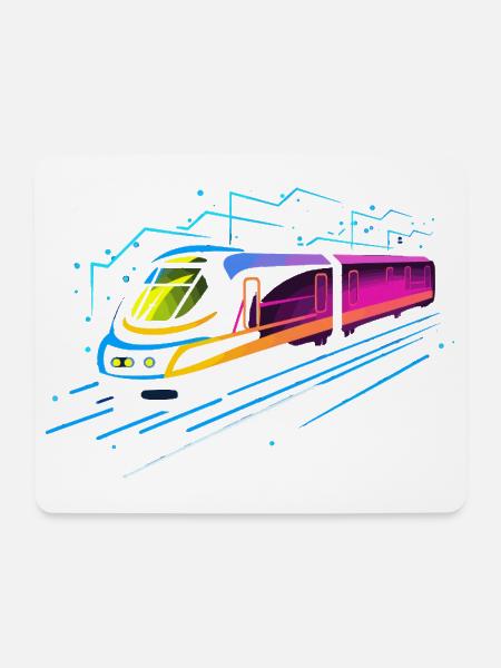 Zug Cartoon Look - Mousepad (Querformat) - Weiß