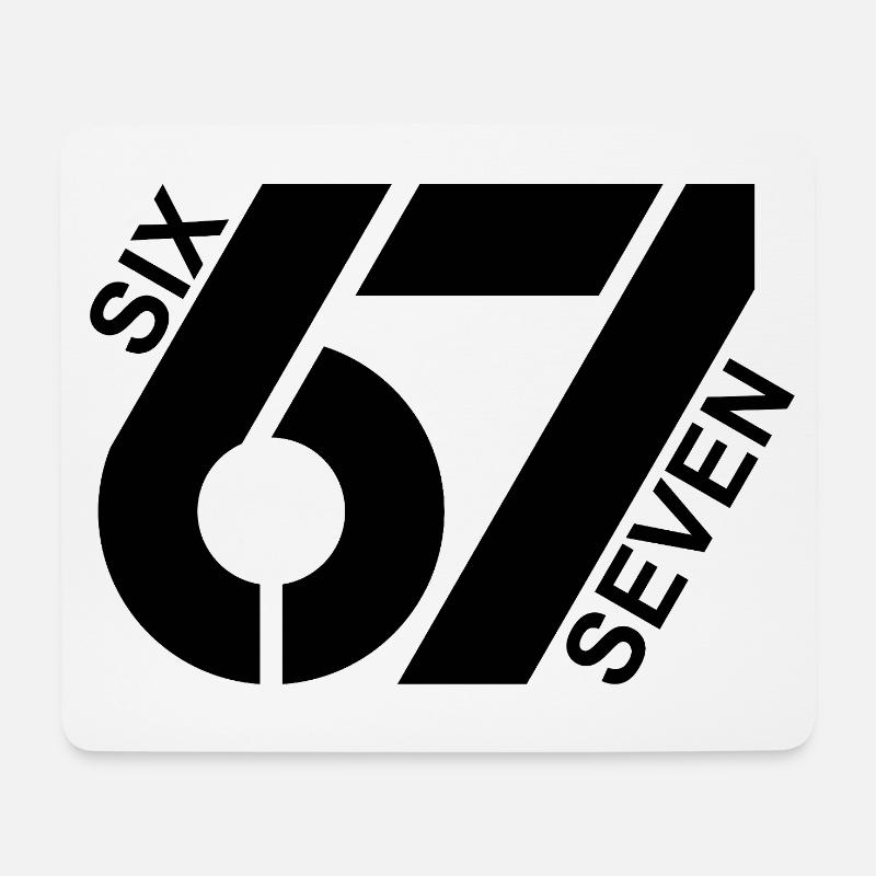 Six Seven 67 Jugendwort Meme Design - Mousepad (Querformat) - Weiß