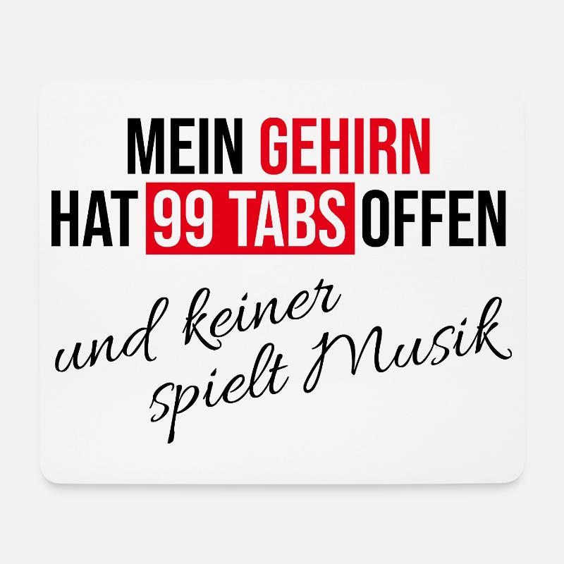 99 Tabs und keiner spielt Musik - Mousepad (Querformat) - Weiß