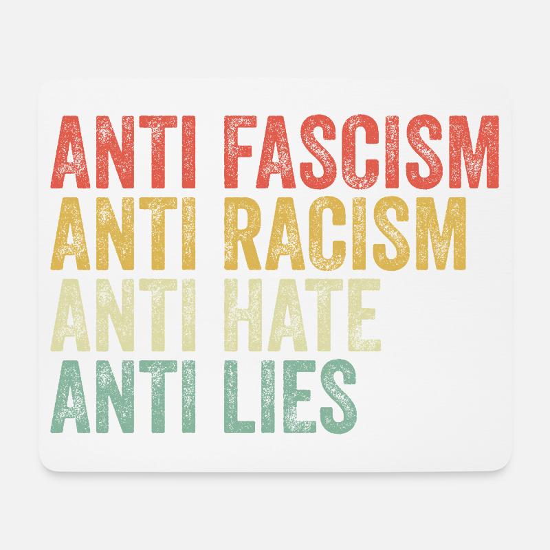 Antifaschismus Antirassismus Antihass Antilügen - Mousepad (Querformat) - Weiß