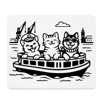 Hafen Katzen Hunde Hafenrundfahrt Hamburg  - Mousepad (Querformat) - Weiß - Vorne