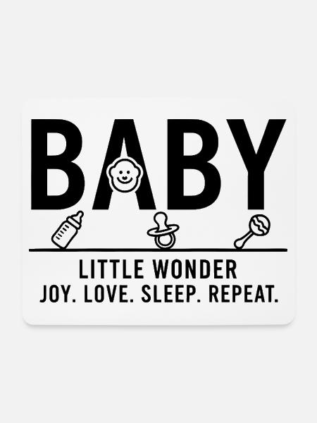 Baby Little Wonder Minimalistisches Design - Mousepad (Querformat) - Weiß