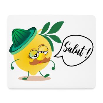 Citron Moustache Papa - Tapis de souris (format paysage) - blanc - Devant