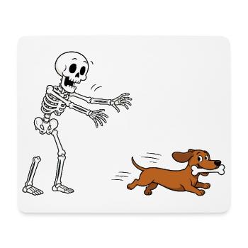 Halloween, Dackel, Skelett - Mousepad (Querformat) - Weiß - Vorne
