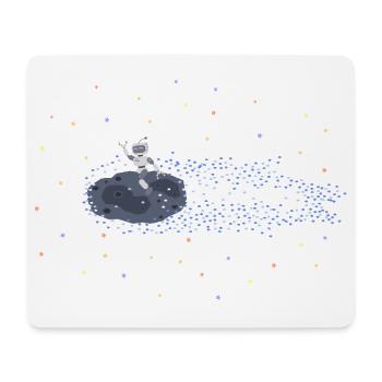Roboter auf Meteoroid - Mousepad (Querformat) - Weiß - Vorne