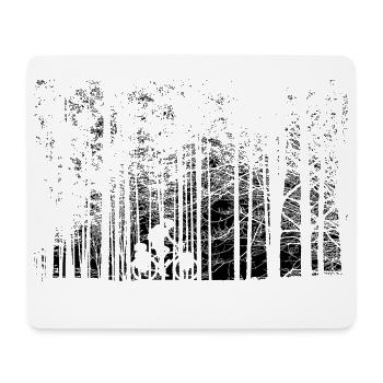 Freiheit auf zwei Rädern – Radfahrer im Wald - Mousepad (Querformat) - Weiß - Vorne