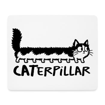 Chat chenille CATerpillar - Mousepad (Querformat) - Weiß - Vorne