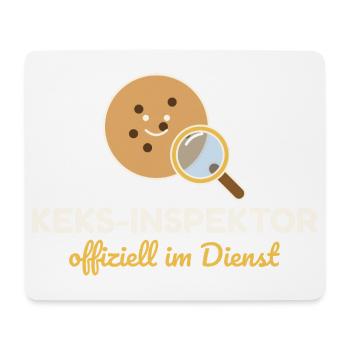 Keks-Inspektor – lustiges Weihnachtsshirt Kinder - Mousepad (Querformat) - Weiß - Vorne