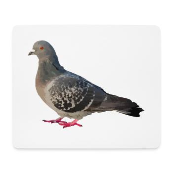 Prachtvolles Taubenporträt Farbenspiel - Mousepad (Querformat) - Weiß - Vorne