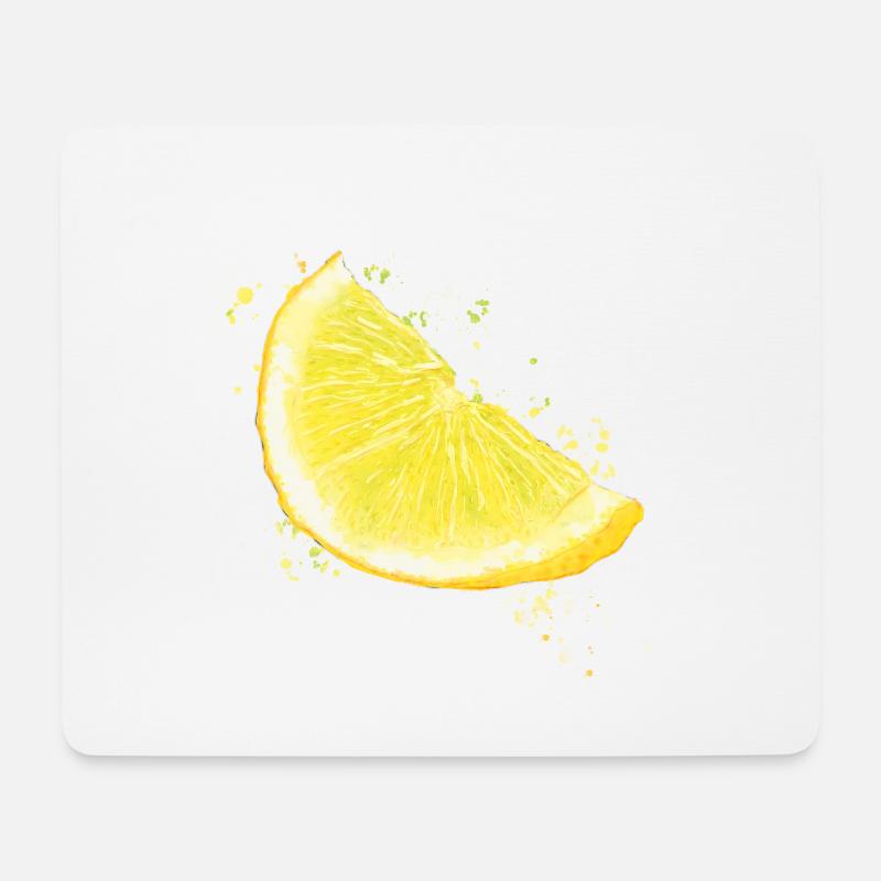 Zitrone - Mousepad (Querformat) - Weiß