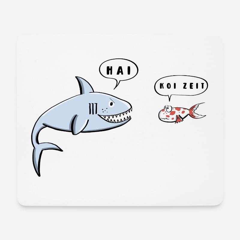 Hai Und Koi I Lustige Sprüche I Fische Geschenk - Mousepad (Querformat) - Weiß