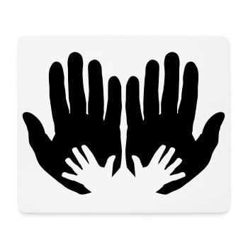 Open parents hands with children's hands - Mouse Pad (horizontal) - white - Front