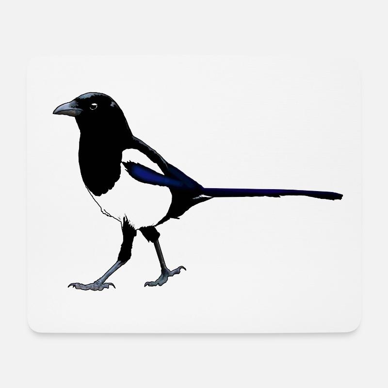 Elster - Mousepad (Querformat) - Weiß