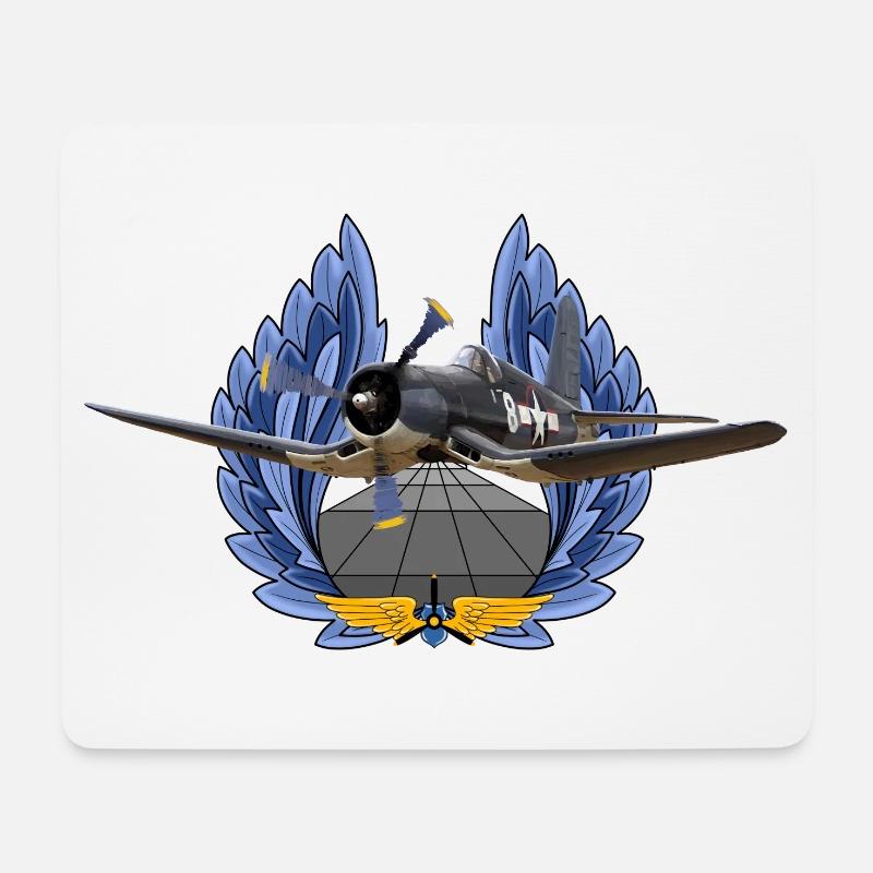 F4U Corsair - Tapis de souris (format paysage) - blanc