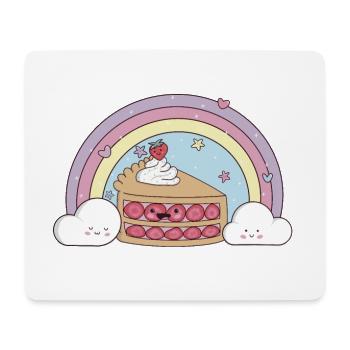 Kawaii Erdbeerkuchen – Sweet Design 🍰🌈 - Mousepad (Querformat) - Weiß - Vorne