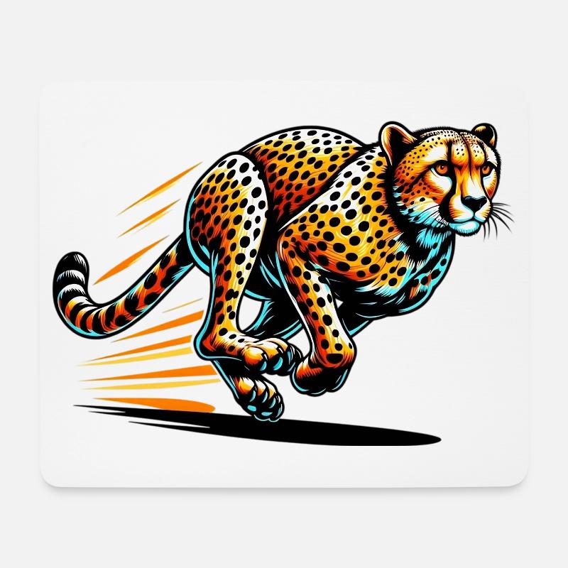 Gepard - Mousepad (Querformat) - Weiß
