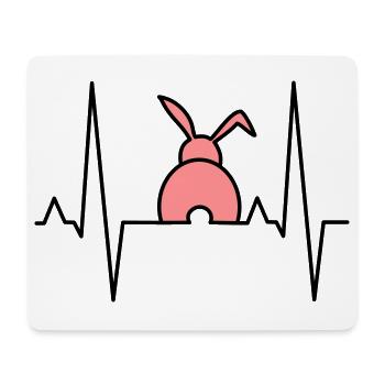 Lapin ludique avec des cœurs - Tapis de souris (format paysage) - blanc - Devant