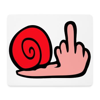 Snail Middle Finger Insult Wanker Fuck You - Mouse Pad (horizontal) - white - Front