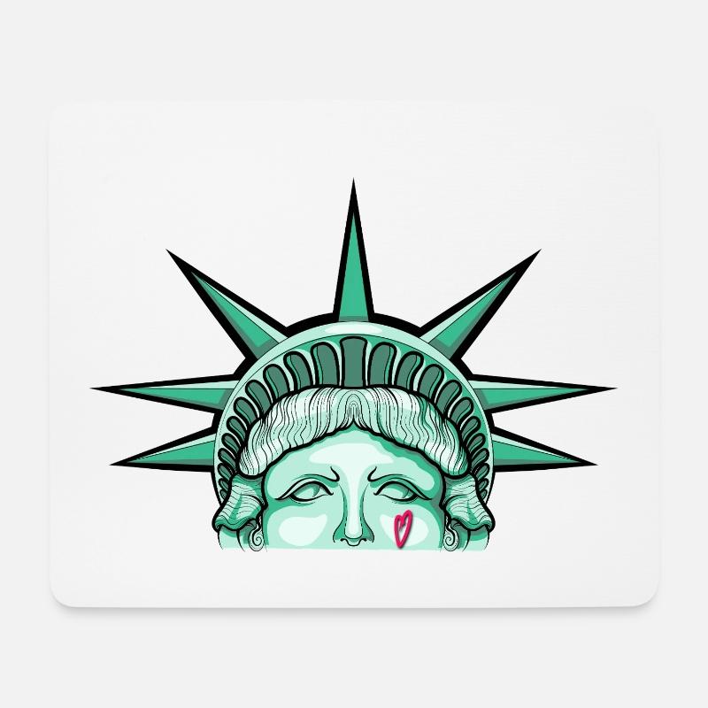Liberty Mint PopArt Herz - Mousepad (Querformat) - Weiß