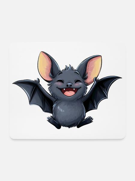 Fledermaus, nachtaktives Tier an Halloween - Mousepad (Querformat) - Weiß