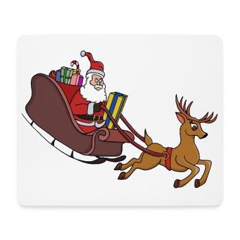 Santa Sleigh Dash und Rentierlauf - Mousepad (Querformat) - Weiß - Vorne