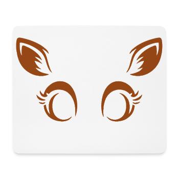 Reh | Big Face Kostüm Karneval Verkleidung - Mousepad (Querformat) - Weiß - Vorne