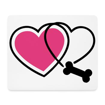  Pfotenabdruck Liebe Hund Knochen Hundemama - Mousepad (Querformat) - Weiß - Vorne
